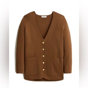 NWT XS Giselle V-neck sweater-blazer in heather walnut